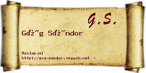 Góg Sándor névjegykártya