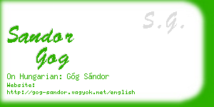 sandor gog business card